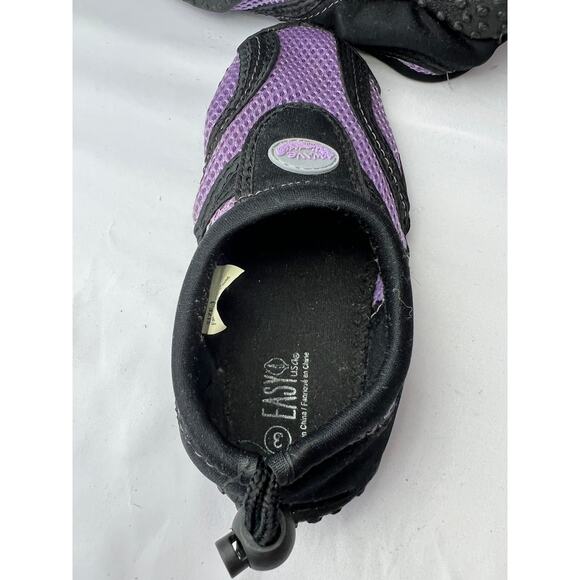 Purple Black Mesh Water Shoes Size 3 Adjustable Heel Cord Y2K Gorpcore Outdoor - Picture 8 of 10